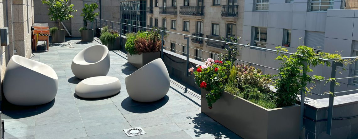 Decoración vegetal de interior y de las terrazas en Agencia Europea de la Pesca